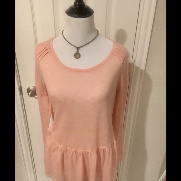 LC Lauren Conrad blush top with lace accent-XS - Picture 3 of 8